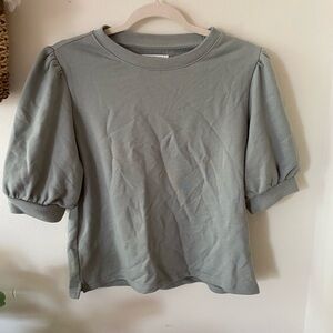Sage Green Puff Sleeve Women's Sweater